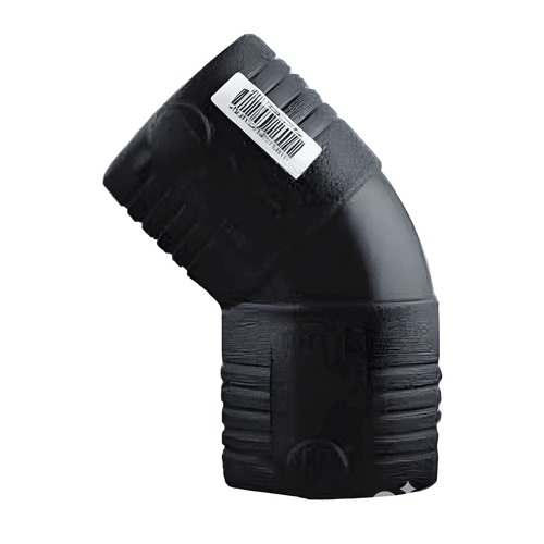 HDPE Electrofusion Elbow 45° Size 50 mm Length 130 mm Black | Union Pipe industry KSA