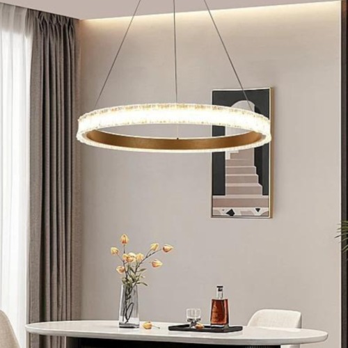 نجفة مودرن 1 دائرة LED، أبعاد قابلة للتعديل من 40 سم إلى 1.5 متر، سلك 150 سم | متجر ماتكل