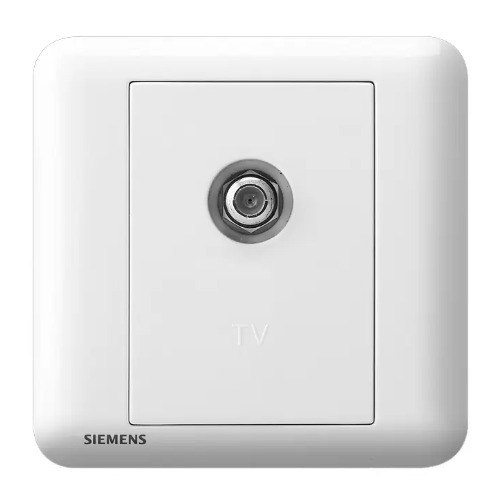 فيش تلفزيون مفرد 86×86 مم لون ابيض | Siemens (Delta Seata)