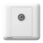 فيش تلفزيون مفرد، لون ابيض، 86×86 مم، ماركة سيمنز (دلتا سيتا) 