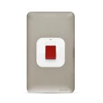 مفتاح مكيف 45 أمبير ثنائي القطب مع مؤشر ليد، لون تيتانيوم، مقاس 7×14 سم، 250 فولت | سبكترا