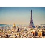 Decorative wall mural cities design, Size 366 cm × 254 cm, beige color