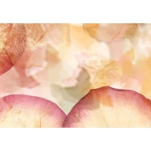 Wall Mural Floral Design 366 cm × 254 cm Yellow and Pink | Balbaid Decor Company