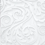 3D Wall Interiors panels, dimensions 50x50 cm, white color | Zakharef company