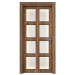 Premium natural wooden door, light brown color, size 235 x 115 cm, thickness 6 cm, model GPR05
