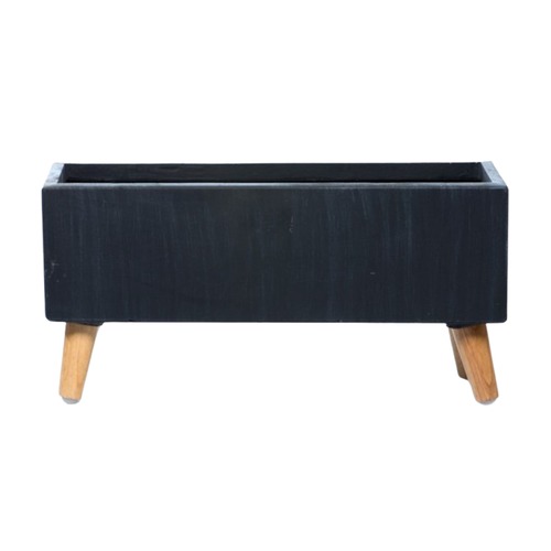 أصيص نبات فايبر أسمنتي أبعاد 60×19×29 سم لون أسود | حدائق السلطان