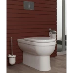 كرسي حمام افرنجي ارضي موديل ياسمين، طول 64.5 سم ابيض