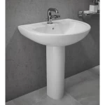 مغسلة يدين مع قاعده كاملة، مقاس 53.5×66.5×83 سم | مصنع الخزف السعودي