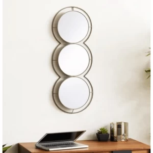 مرايا ديكور مقاس 36×92×5 سم، لون فضي، تصميم جزيرة