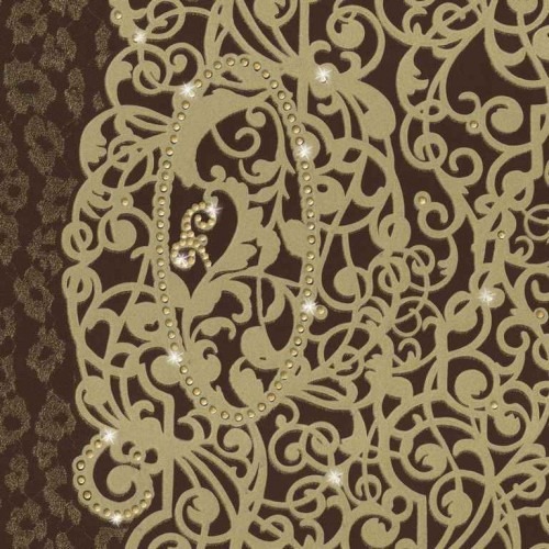 Italian Wallpaper Classic Design Dark Brown, Size 10m x 0.70m, Model 14111 | Balbaid Decor Company