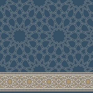Decorated Mosque Carpet Synthetic Wool Grey Color Islamic Design, Model Al moltzm | 