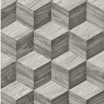 ورق جدران تصميم ثلاثي الابعاد مقاس 10م×0,53م، لون رمادي