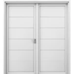 Premium Double Wood Door, Size 220 × 235 cm, White Color, Model M01