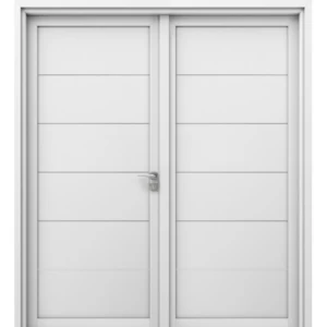Premium Double Wood Door 220 × 235 cm White Color, Model M01 | 