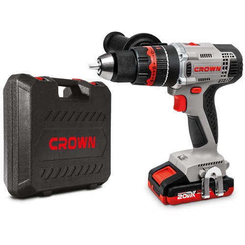 دريل (مثقاب) صدمات لاسلكي 20 فولت السعة، الصلب 13 مم، Crown CT21075HMX-2BMC | (الشركة السعودية للمعدات الصناعية(سيتاكو