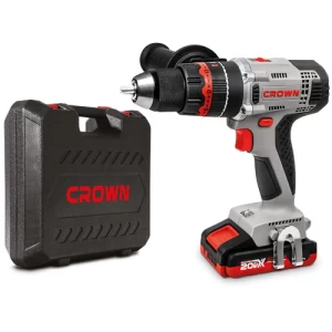 دريل (مثقاب) صدمات لاسلكي 20 فولت السعة، الصلب 13 مم، Crown CT21075HMX-2BMC | (الشركة السعودية للمعدات الصناعية(سيتاكو