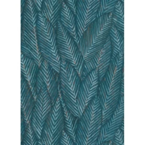 Leaf-patterned Wallpaper Length 10 m, Width 0.53 m, Blue Color, Model 10391-19 | Balbaid Decor Company