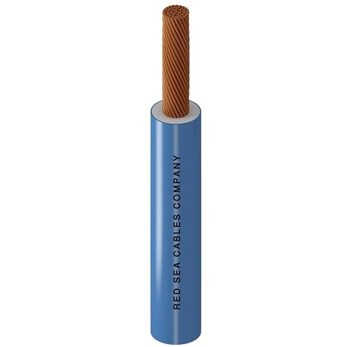 سلك نحاس شعر CU/LSZH مقاس 10mm2، 450/750 فولت، لون أزرق، طول اللفة 100 Yards | RESCAB