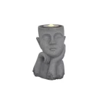 illuminated fiber decorative fountain for gardens, dimensions 34.5×22.8×24 cm, grey color, model 23S6364LED-92