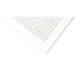 بلاط سقف جبس مقوي بالفايبر جلاس مخرم، حافة لاي ان، مقاس 600×600 مم، سمك 12.5 مم لون ابيض، تصميم بيضاوي