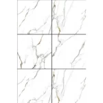 سيراميك بورسلان للأرضيات، تصميم رخامي، الأبعاد 60 × 60 سم، لون أبيض