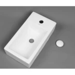 Over Counter Washbasin Rectangular Shape 12x25x45 cm, Brilliant White