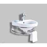 Ceramic Wall Mounted Wash Basin Size 40×40  cm, White Color