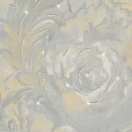 ورق جدران ايطالي لون رمادي شاحب تصميم ورود ، مقاس 10 م×0.70 م ، موديل 14120