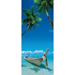 Wall mural for decoration sea design, size 86×200cm, blue color
