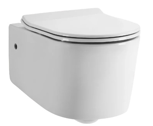 Wall Mounted Western Toilet Seat 55×36.5×37 cm White Fold Round Design | Abyat Company