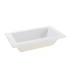 Counter Top Porcelain Rectangular Wash Basin Size 60x50x40 cm, White Color