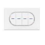 مفتاح كهربائي دائري رباعى دركسيون 10 امبير غرناطة الفنار مقاس 14×7 سم اللون ابيض بحلقة كروم