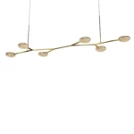 Long Golden Chandelier, Length 150 cm