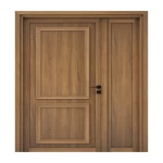 باب خشبي ونصف متين، بني، مقاس 160×235 سم، موديل EXO2