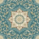 موكيت منازل مزخرف PP، سمك 13 ملم، لون أزرق، موديل انتاب