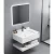 Shiny Artificial Marble Bathroom Wash Basin, Size 100×50×25 cm, With LED Mirrors and Shelf, White Color
