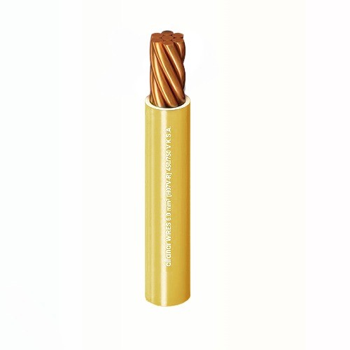 Heat Resistant Single Core Stranded Copper Cable PVC 90ºC Insulation Alfanar Diameter 17.7 mm 450/750 Volt 300 Feet Yellow MM 450 | Al Fanar