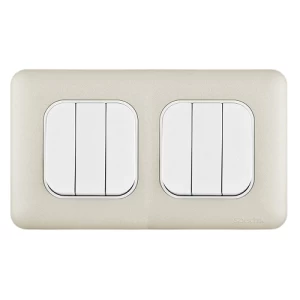 10 Amp 6 Gang 2 Way Light Switch, Champagne Color, 7x14cm, 250V | Spectra