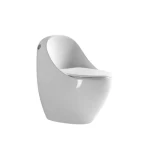 كرسي حمام أرضي سيراميك غطاء هيدروليك، مقاس 30 سم، أبيض