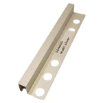 Small Aluminum Square End Accessory, Size 240 × 1.2 cm, Matte Silver Color