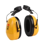 Cap mounted earmuff for noise levels