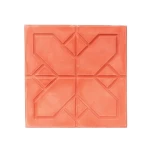 Cement Tile with Geometric Designs, Size 40x40 cm, Height 4 cm, Light Red Color | Al Sarif Company