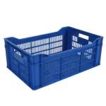 HDPE Plastic storage box for bread, size 20×37×58 cm, blue color, model VAJ2Q