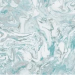 Classic Wall Decoration, Vinyl Sheath, Length 15.6m, Width 106cm, gray with white and cyan Color 