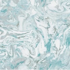 Classic Wall Decoration Vinyl Sheath 15.6m x 106cm Gray White Cyan | Luxury line
