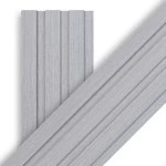 Corrugated wood alternative panels for decoration, size 19.5 x 290 cm, light gray