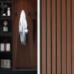 ألواح خشبية للجدران الداخلية بني ، عرض 20 سم، سماكة 120 ملم