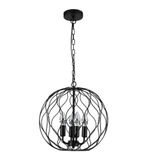 Classic Pendant Light 38 cm Width, 1 m Wire Length, Black Color | 49362