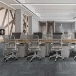 بلاط موكيت مكتبي، حجم القطعة 60×60 سم، لون رمادي