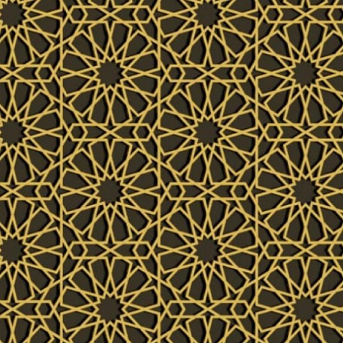 Patterned Wallpaper 15.6m×100cm Black with Gold Color | Luxury line